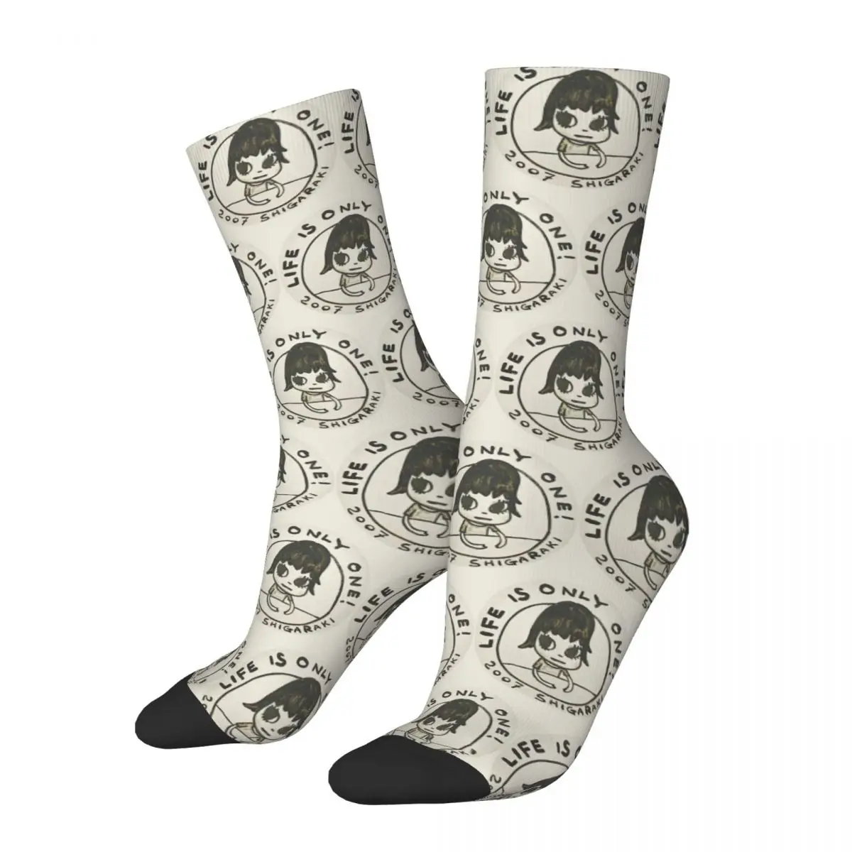 

Men's Socks Casual Yoshitomo Nara Girl Japanese Art Sock Polyester Skateboard Women Stockings Spring Summer Autumn Winter