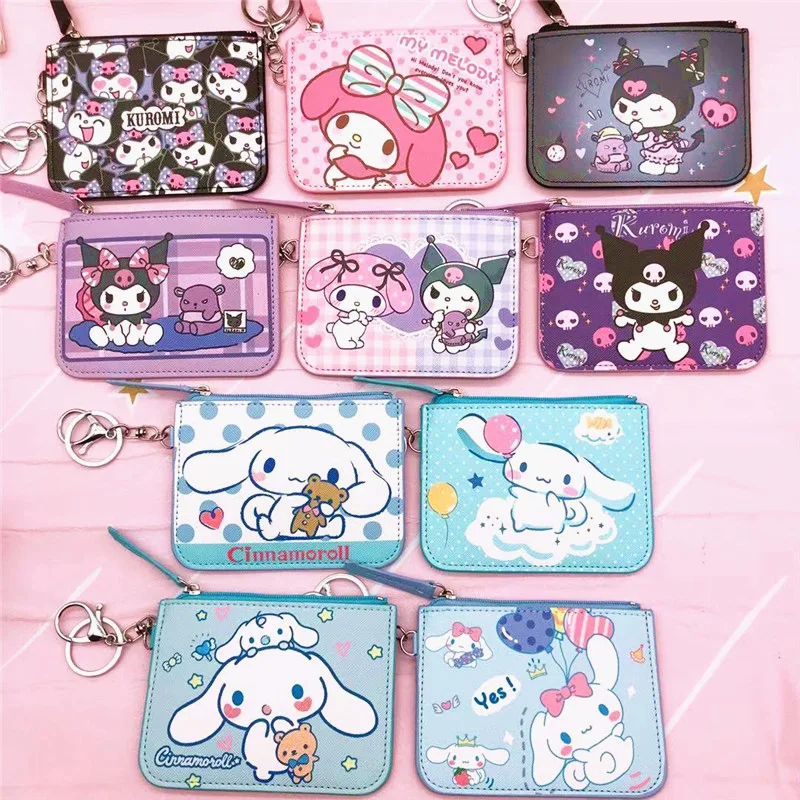

Sanrio Anime Kawaii Coin Purse Cute Cartoon Kuromi Girly Heart My Melody Cinnamoroll Credential Holder Girls Gifts