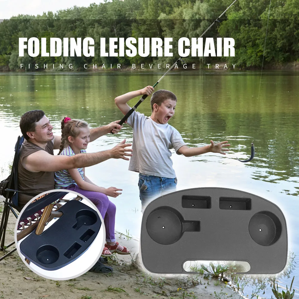 Universal Beverage Drink Utility Tray Cup Drink Lounger Tray Clip Recliners Cup Holder for Outdoor Fishing Camping Beach