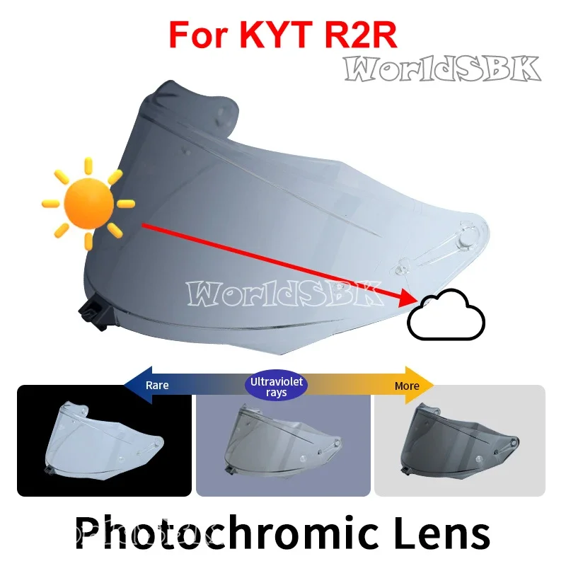 Photochromic Visor R2R Helmet Shield Uv Cut Casco Moto Face Shield Visera Windshield for KYT