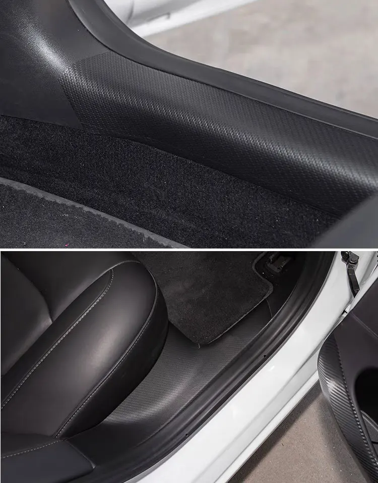 Carbon Flash Hintere Einstiegsleistenschutz Für Tesla Modell 3, Innere Schutzplatte Abdeckung Trim Auto Anti-Schmutzige Stoßstange Willkommen Pedal – Detail 14