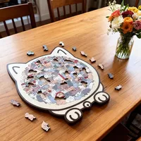 Colored Cat Shaped Wooden Jigsaw Puzzle, Cats Shaped Wooden Puzzle, Unique Animal Shape Wood Puzzle, Creative Gifts for Cats Lov 5