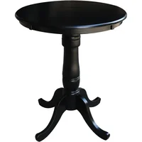 Round Top Pedestal Table 30 Inch Solid Wood Kitchen Counter Height Furniture For Dining Room 1