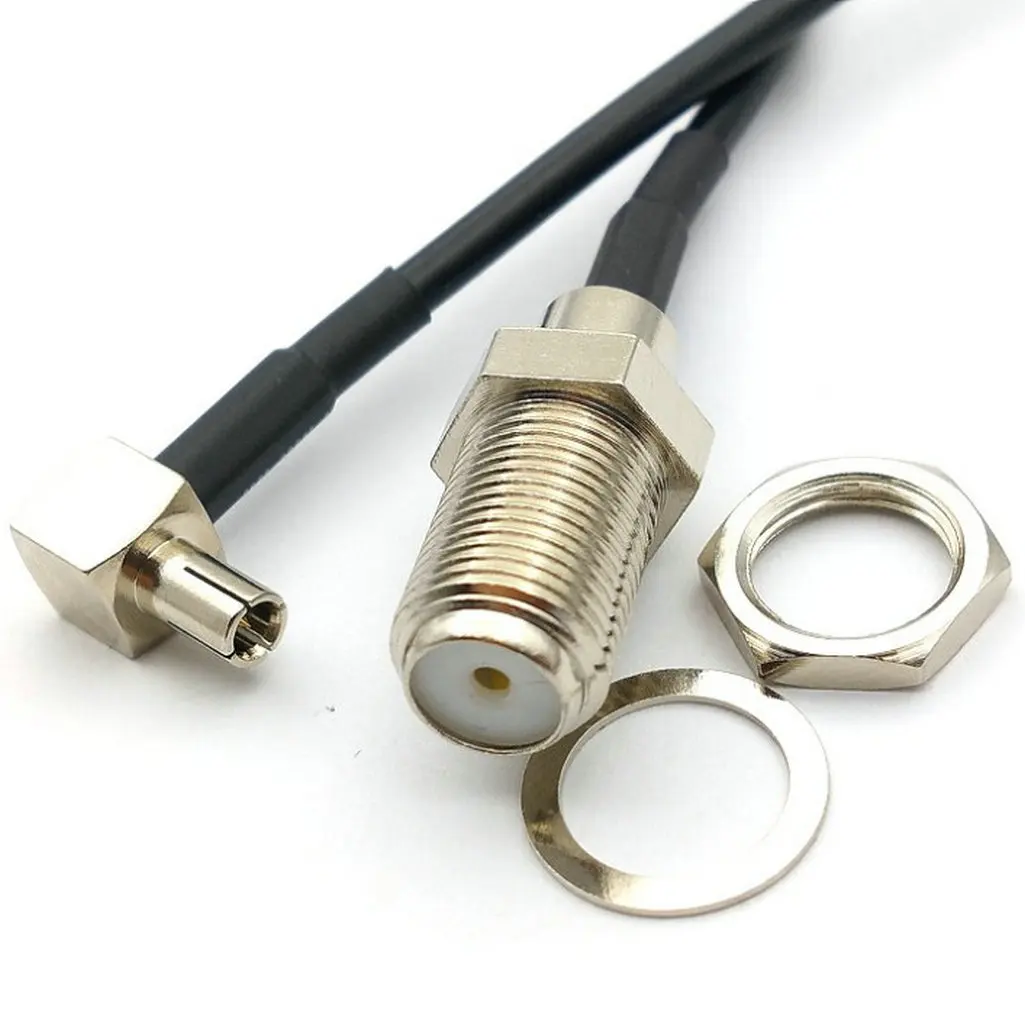 100pcs TS9 male to F female nut bulkhead RG174 Jumper cable