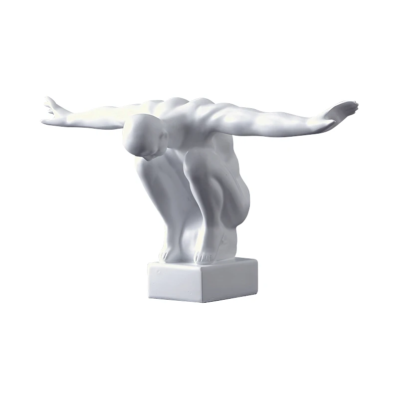 

NORDIC BLACK AND WHITE DIVING CHARACTERS ABSTRACT ART FIGURINES HOME DECORATION RESIN CRAFTS FURNITURE DECORATIONS HANDICRAFTS