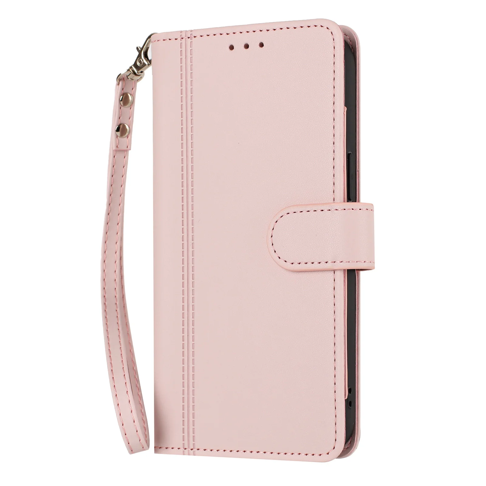 Luxury Leather Flip Phone Case with 9 Card Slots and Strap Book Wallet Design