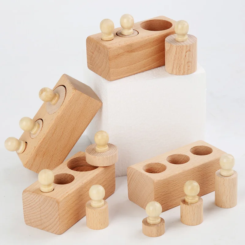 Baby early education intellectual development toys Montessori cylinder socket sensory color cognitive blocks educational toys