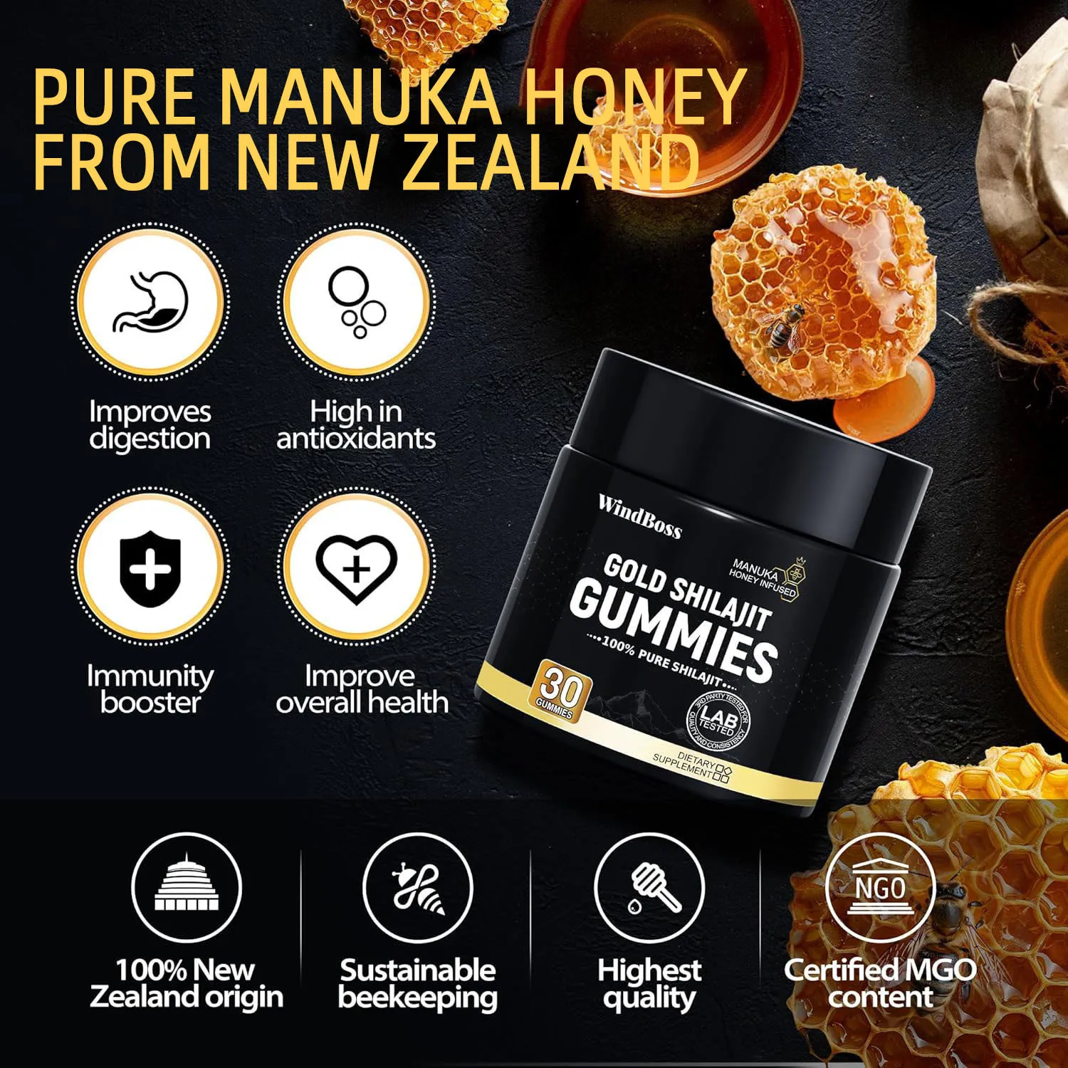 Shilajit Supplement 1 bottle of Himalayan Shilajit Gummies To Supplement Nutrition And Improve Cardiovascular Health