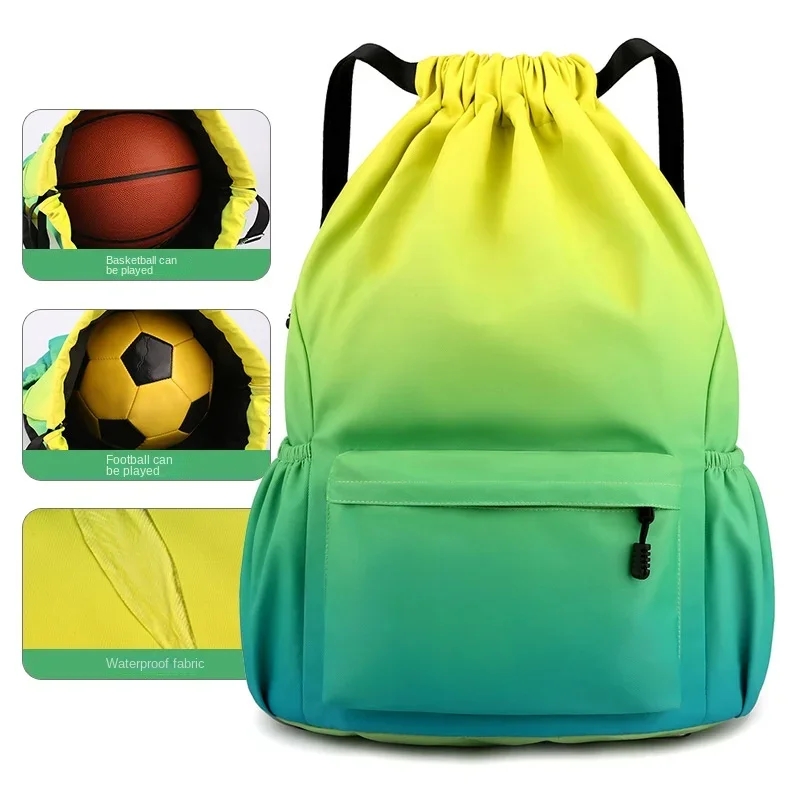 Basketball Bag Bundle Pocket Draw Rope Bag Men's and Women's Travel Sports Shoulders LOGO Fitness Bag Training Backpack Bag 2