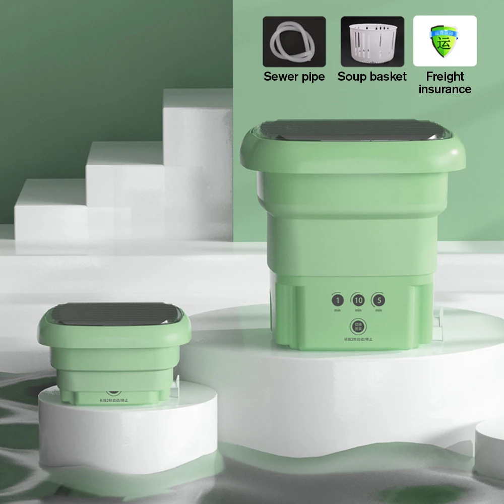 Portable Mini Washing Machine For Clothes Folding Barrel Washer With