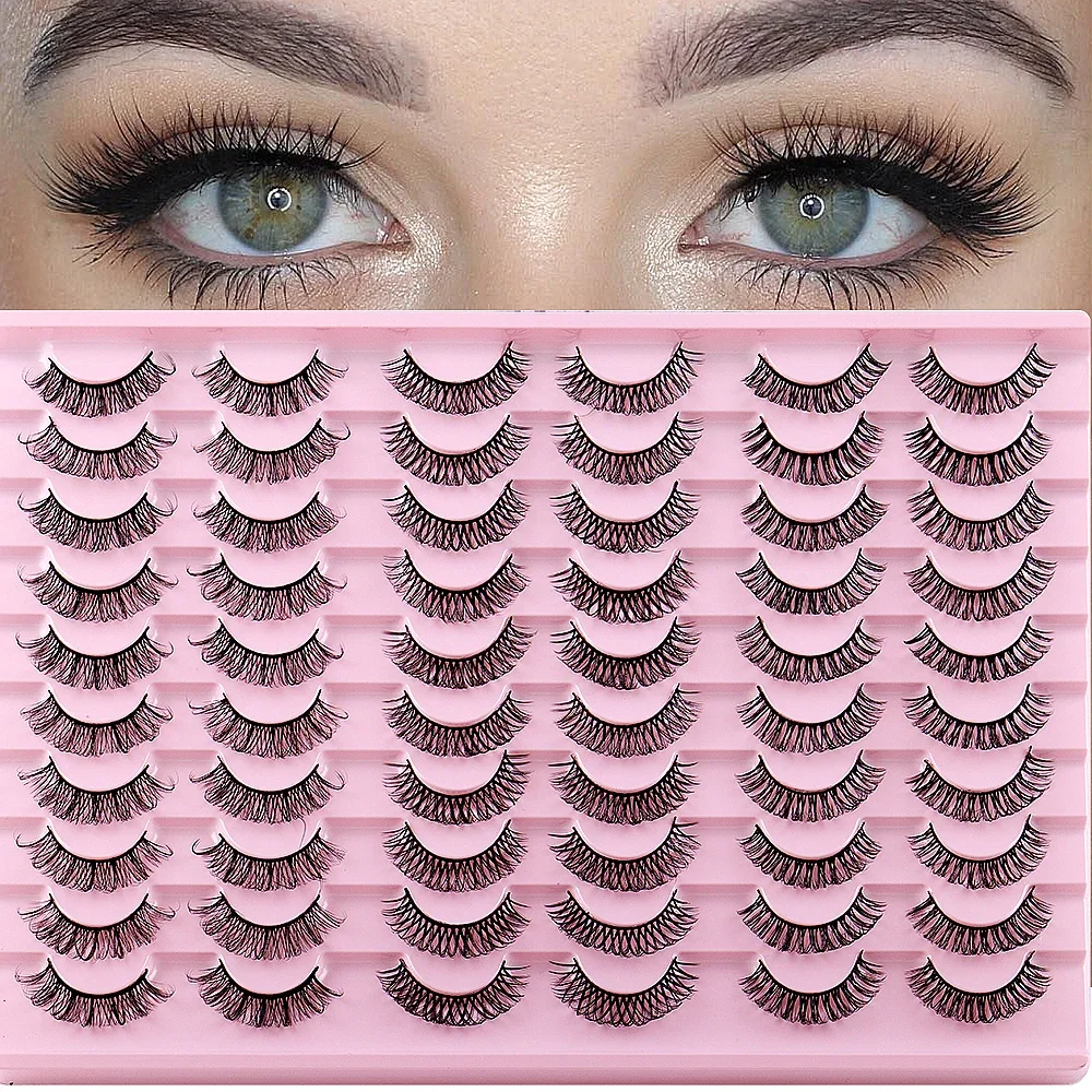 

30 Pairs 3D Faux Mink Lashes Fluffy Soft Wispy Natural Eyelashes Extension Reusable Wholesale Female Makeup