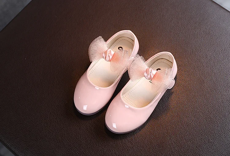Kinder Leder Mädchen Schuhe Glänzende Shell Prinzessin Schuhe für Baby Party Hochzeit Kinder Spitze Bogen Frühling Sommer Kleid Schuhe F03111 – Detail 11