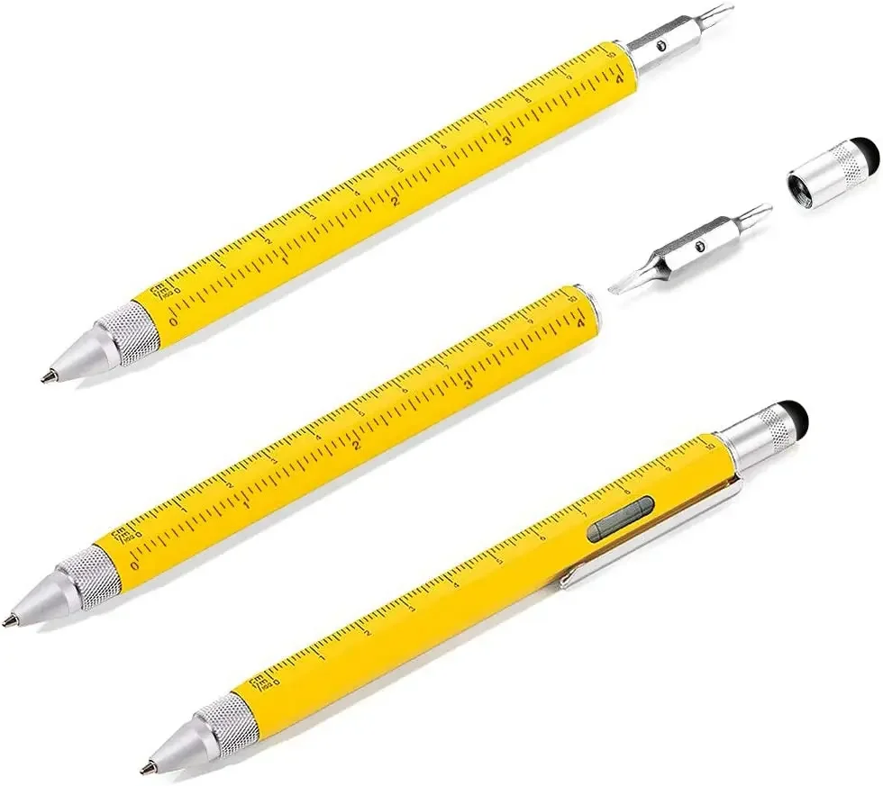 7 in1 Multifunction Ballpoint Pen with Modern Handheld Tool Measure Technical Ruler Screwdriver Touch Screen Stylus Spirit Level multifunction ballpoint pen