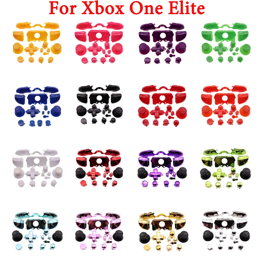 

Solid Bumper Triggers Buttons Replacement Plastic & Chrome Full Set D-pad LB RB LT RT ABXY Button For Xbox One Elite Controller
