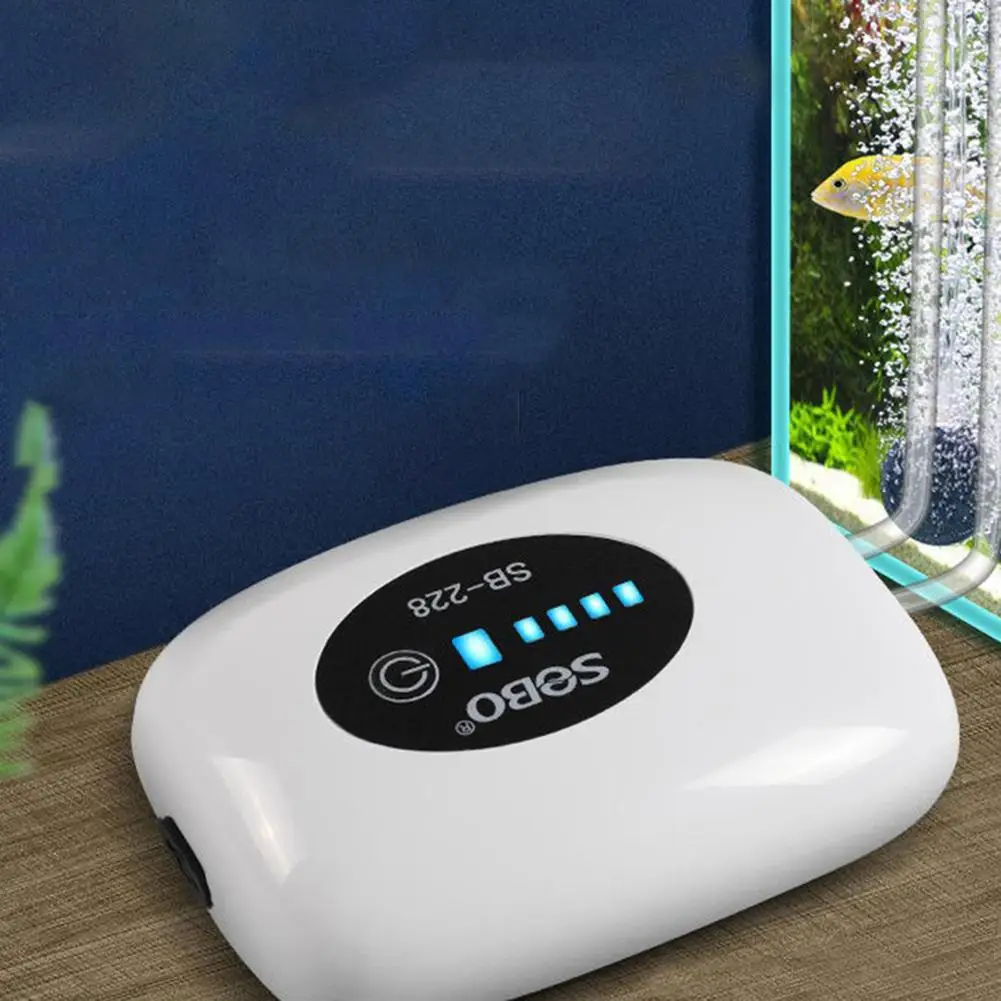 1Pc Aquarium Oxygen Air Pump Compressor Fish Tank USB Charging Portable Exhaust Air Stone Ultra Silent Mute Outdoor Fishing Pet