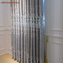 

New Modern Minimalist Curtain Chenille Jacquard Curtains for Living Room Bedroom Laser Hollow Luxury Embroidered Window Curtains