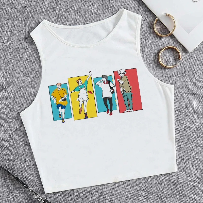 Japanische Anime Y2K Crop Top Weste T-Shirt Manga Tank Top Jujutsu Kaisen T-Shirt Gojo Satoru Tops Yuji Itadori verkürzte T-Shirts T-Shirt – Detail 2