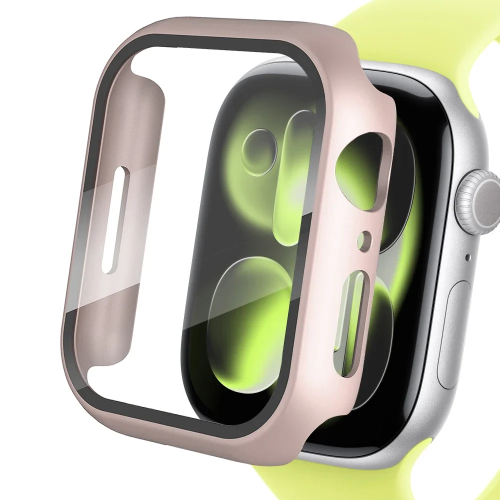 Enhanced Apple Watch Protective Case with Tempered Glass Screen Cover