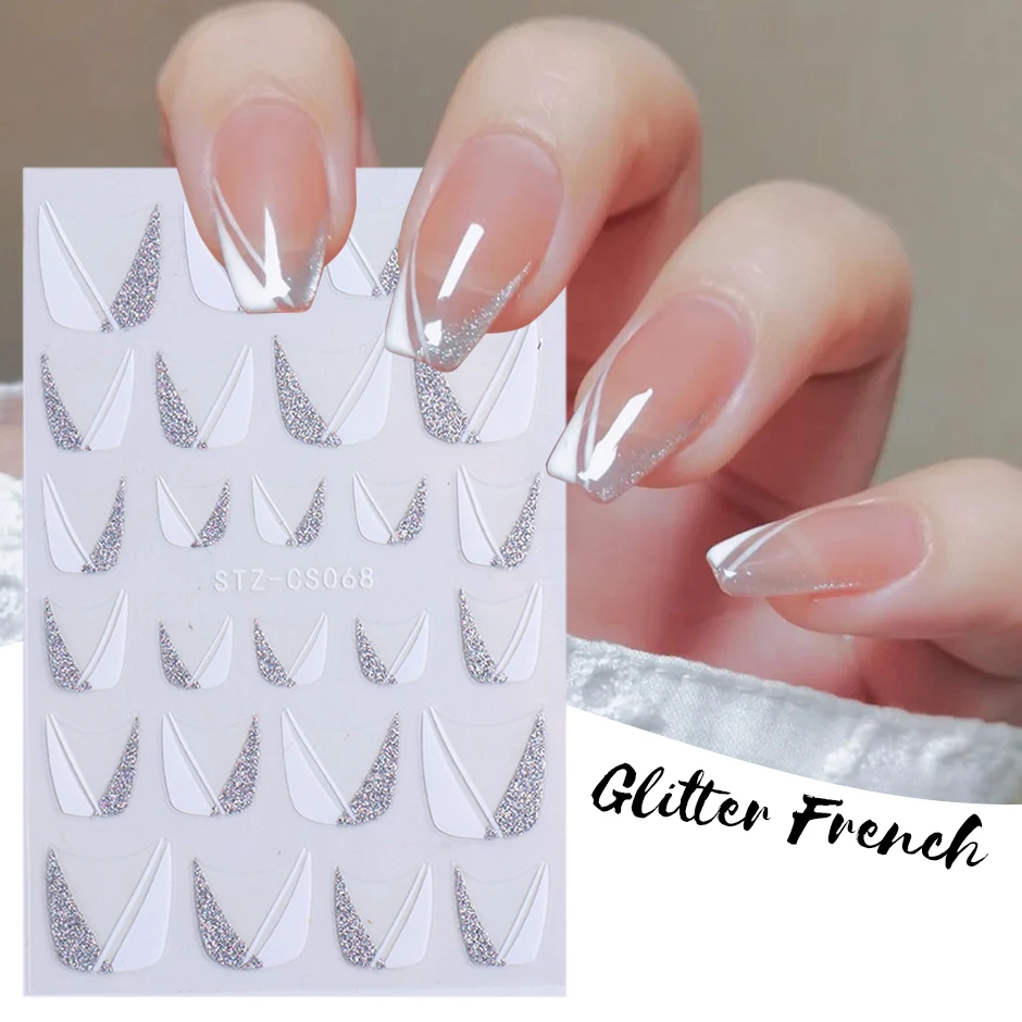 Glitter Vines French Tips