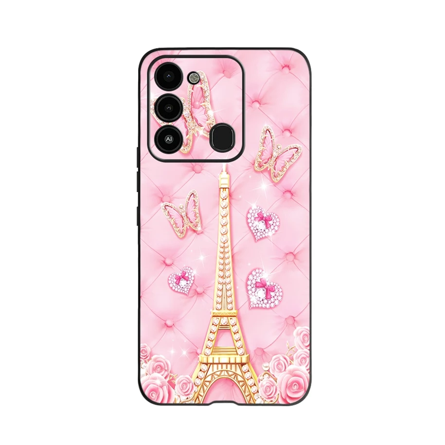 mobile pouch For Tecno Spark Go 2022 Case Fashion Flower Printed Protective Cover For Tecno Spark 8C Phone Case SparkGo KG5 Coque Soft Fundas flip cover with pen Cases & Covers