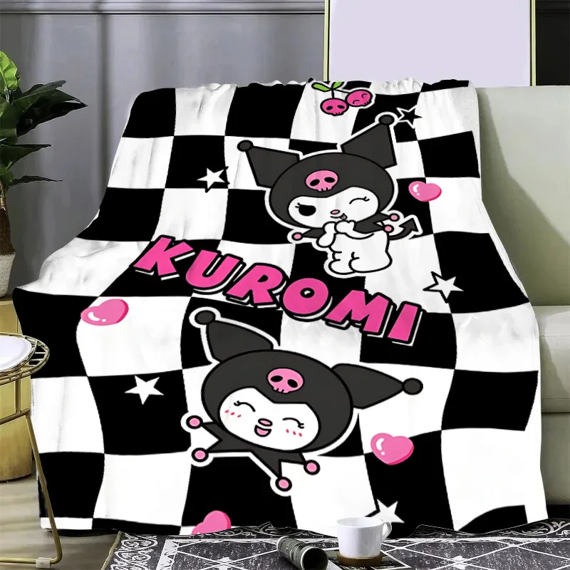 Sanrio Cute Cartoon Printed Blanket Picnic Blankets Warm Blanket Soft Comfortable K-KuromiS Blanket Home Travel Birthday Gift 3