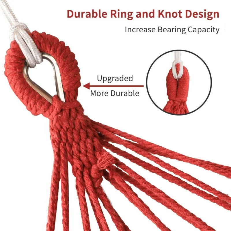 1PC Outdoor Camping High Load Bearing Hammock Tassel Canvas Garden Swing Chair Hanging Bed Foldable Out/Indoor Hanging Hammock camping hammock outdoor hammock swing hammock swing chair