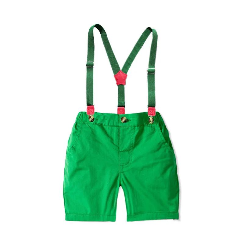 Baby Shorts Shorts for 3-24 Months Baby Boy Newborn Fashion Red + Green Shorts With Suspender 2 PCS Suit For Birthday Party For Casual Outfit