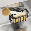 TAILI Strong Suction Cup Sponge Holder Black Dish Sponge Caddy Inside Sink Removable, Rustproof Aluminum for Sponges, Brushes 1