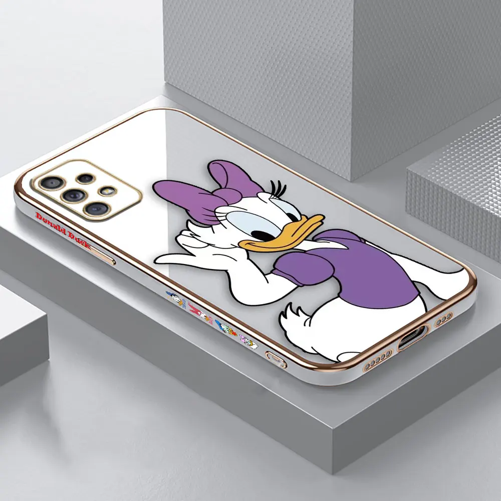 Smooth E-TPU Phone Case For Samsung Galaxy A73 A72 A71 A54 A53 A52 A51 A33 A23 A13 A12 A34 A14 5G Case Donald Duck Daisy Couple