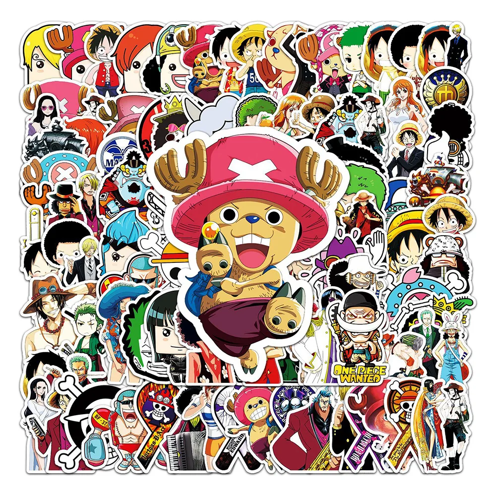 10/30/50/106pcs Anime ONE PIECE Stickers Chopper Luffy Cartoon Decals Graffiti Phone Case Laptop Helmet Fun Stickers Kids Gift 25 50 100pieces of anime cartoon cool stickers graffiti doodle decorated laptop skateboard helmet waterproof stickers for kids