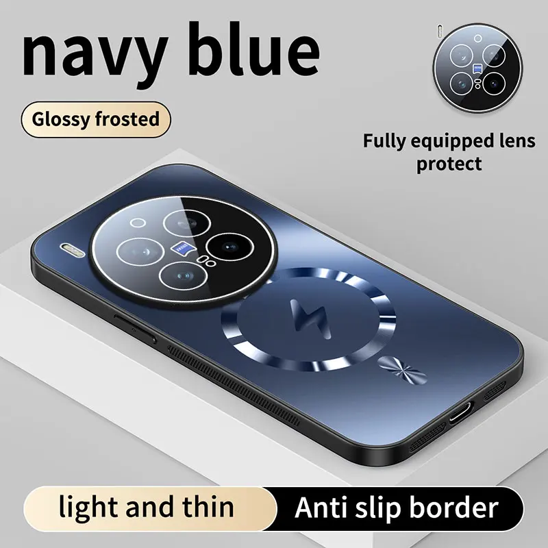 Magnetic Magsafe Matte Frosted Case with Camera Lens Protection & Wireless Charging Compatibility
