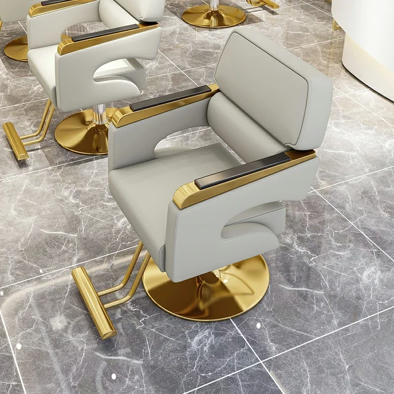 

Роскошный Золотой парикмахерский стул в стиле ретро, гидравлический персонализированный профессиональный вращающийся салонный стул, Бесплатная Cadeira, салонная мебель