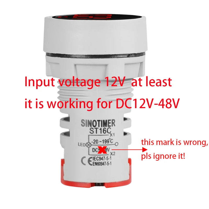 Mini Thermometer 22mm Rund - DC 5-12V Für Präzisionsinstrumente