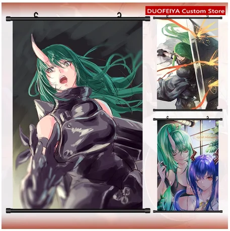 Jogos arknights hoshiguma chen plástico scroll poster pendurado pintura  anime lona imagem da arte impressão decoração