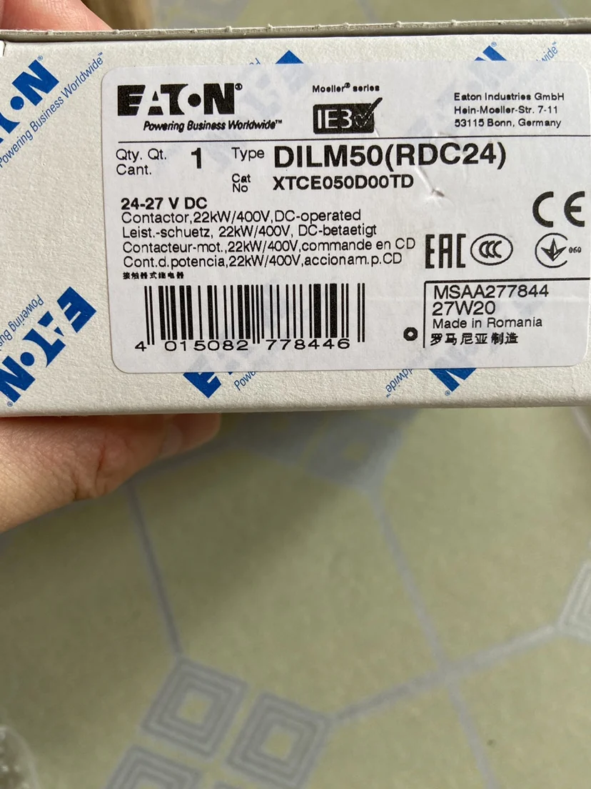 

New Eaton Admiralty Muller Imported Contactor EATON DILM50 RDC24 Real Shot.