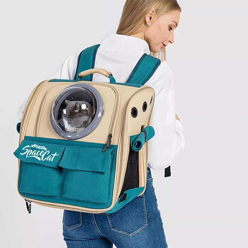 

Fashion Cat Carrier Canvas Bag Portable Ventilation Extra Space Luxury Cat Backpack Carriers Bag Outdoor Bolso Pets Accessories
