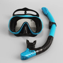 JSJM New Professional Diving Mask Snorkel Adult Scuba Diving Snorkeling Diving Equipment Anti-fog Anti-UV Silicone Swimming Mask