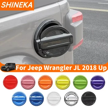 SHINEKA Car Gas Fuel Tank Cap Decoration Cover Stickers For Jeep Wrangler JL 2018 2019 2020 2021 2022 Up Tank Covers Accessories 1