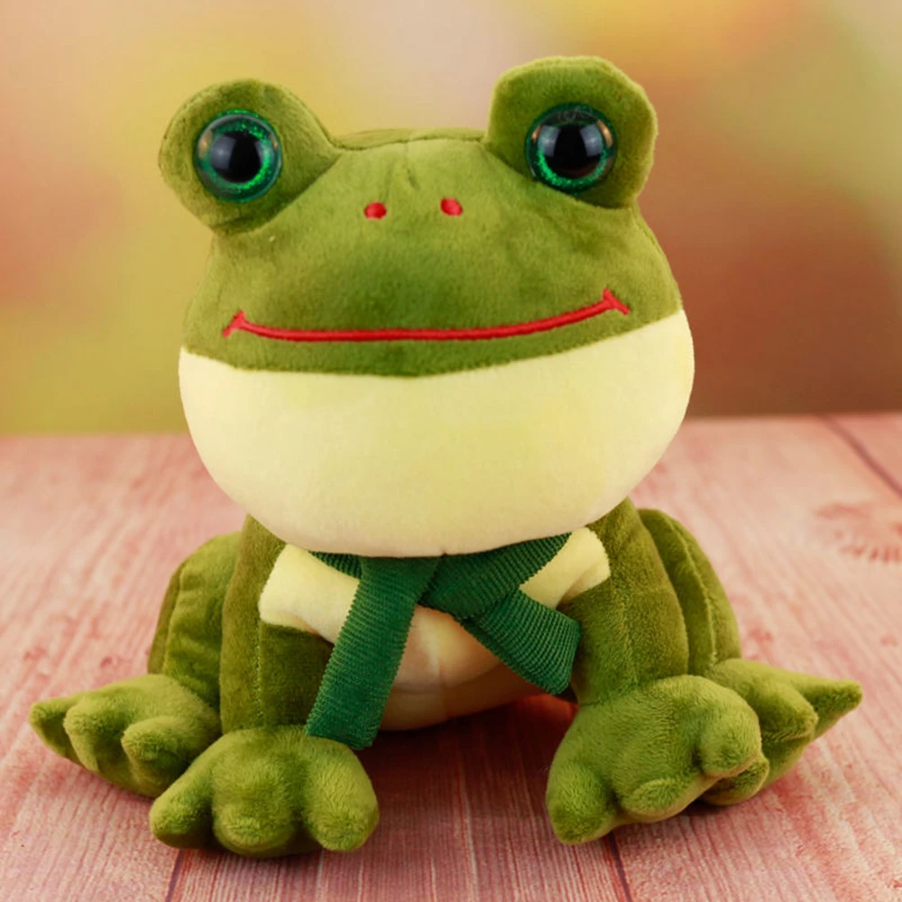 

Плюшевая игрушка лягушка, милый уродливый индивидуальный шарф с большим Ротом живота, познавательная кукла с большими глазами для детей, подарок на день рождения и Рождество, 22 см