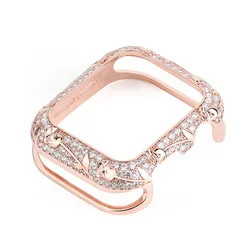 Luxury Diamond Protective Watch Case - Elegant Crystal Cover - 40mm (Rose gold C)