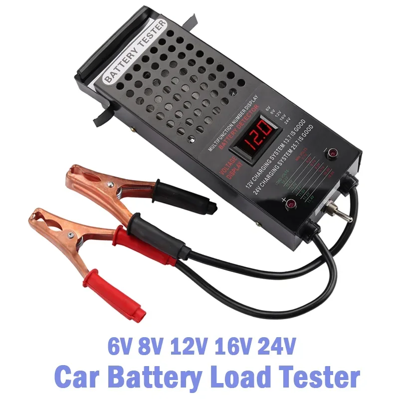 

Automotive Battery Load Tester 6/8/12/24V Automotive Voltmeter Voltage Tester LCD Display for Car Motorcycles ATV Boat Vehicle