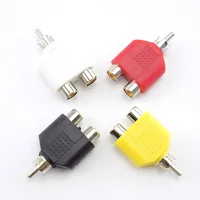 4 Pcs/lot RCA Connector Y Splitter AV Audio Video Plug Converter 1 Male to 2 Female Adapter Kit AV Jack RCA Plug To Double Cable - Image 2