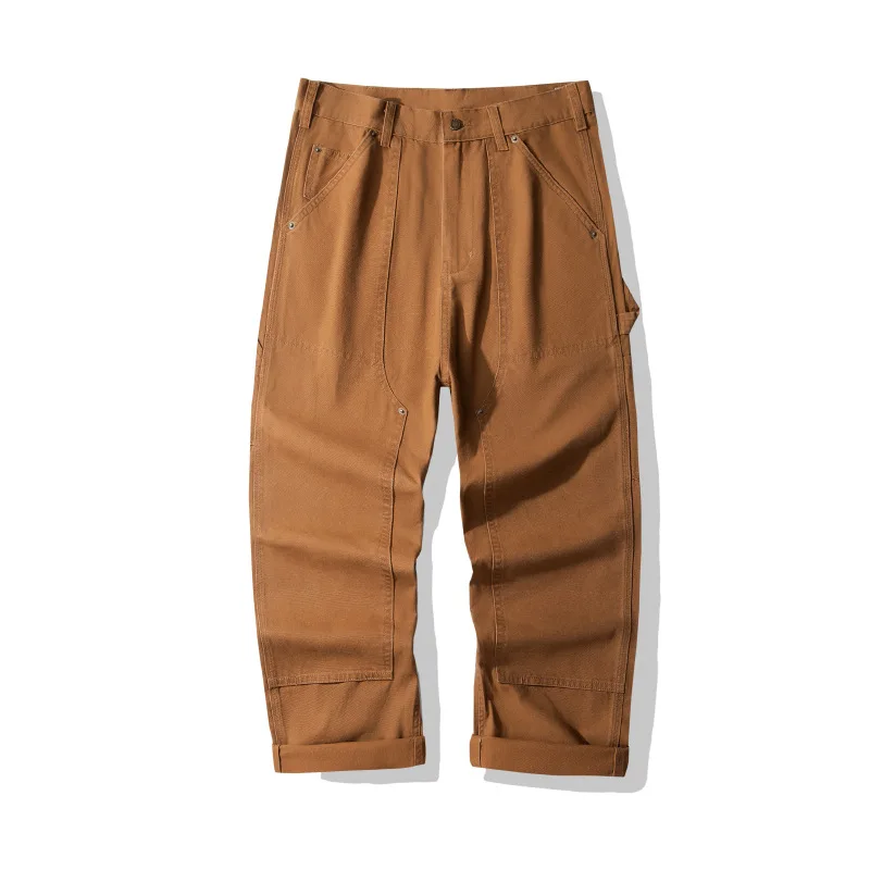 OKONKWO B01 Lumber Pants Amekaji WABASH Striped Denim Workwear Tooling Pants Outdoor Hiking Climbing Camp Labor Canvas Trousers