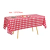 137x274cm Red Black Checkered Disposable Tablecloth Wedding Birthday Party Indoor Outdoor Picnic Plastic Waterproof Tablecloth 6