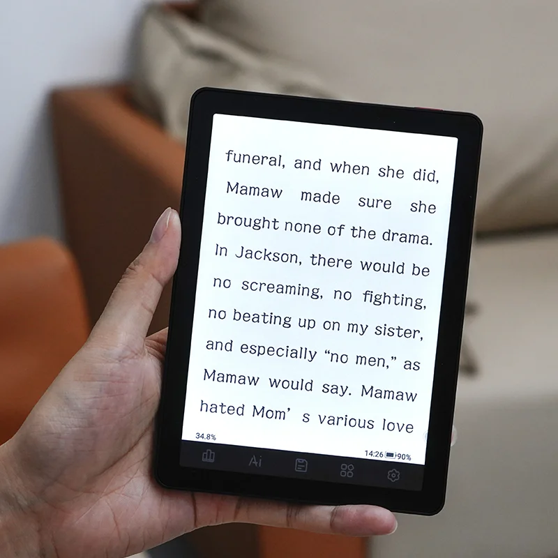 قارئ كتب إلكتروني Bigme B6 بشاشة 6 بوصات، شاشة E-Ink، إضاءة أمامية بـ36 مستوى، نظام تشغيل Android 14 مع متجر Google Play