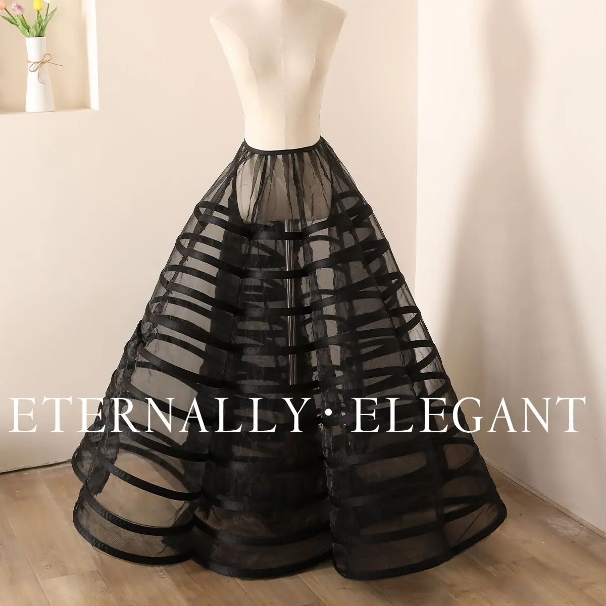 Black/White Ball Gown Petticoat Crinoline Slip Underskirt For Ball Gown Wedding Dress In Stock 722