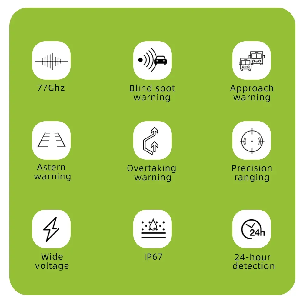 EU R151 신기술 77GHZ 밀리미터파 레이더 버스용 보안 시스템