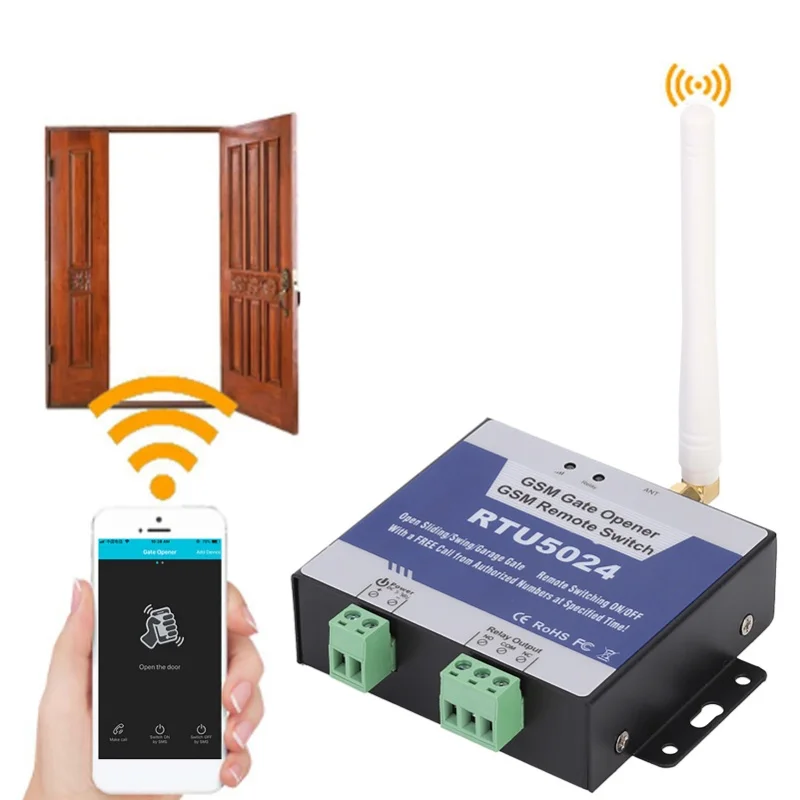 RTU5024 업그레이드 GSM 게이트 오프너 릴레이 스위치 무선 원격 제어 도어 오프너 DC 9-36V