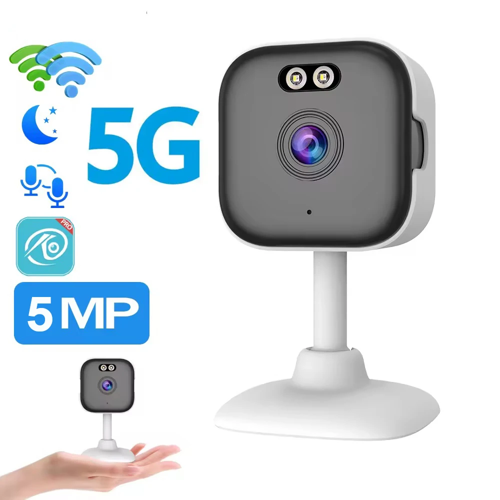 Mini 5G Wifi Camera 5MP Indoor 2.4G 1080P Two Way Talk Network Camera ...