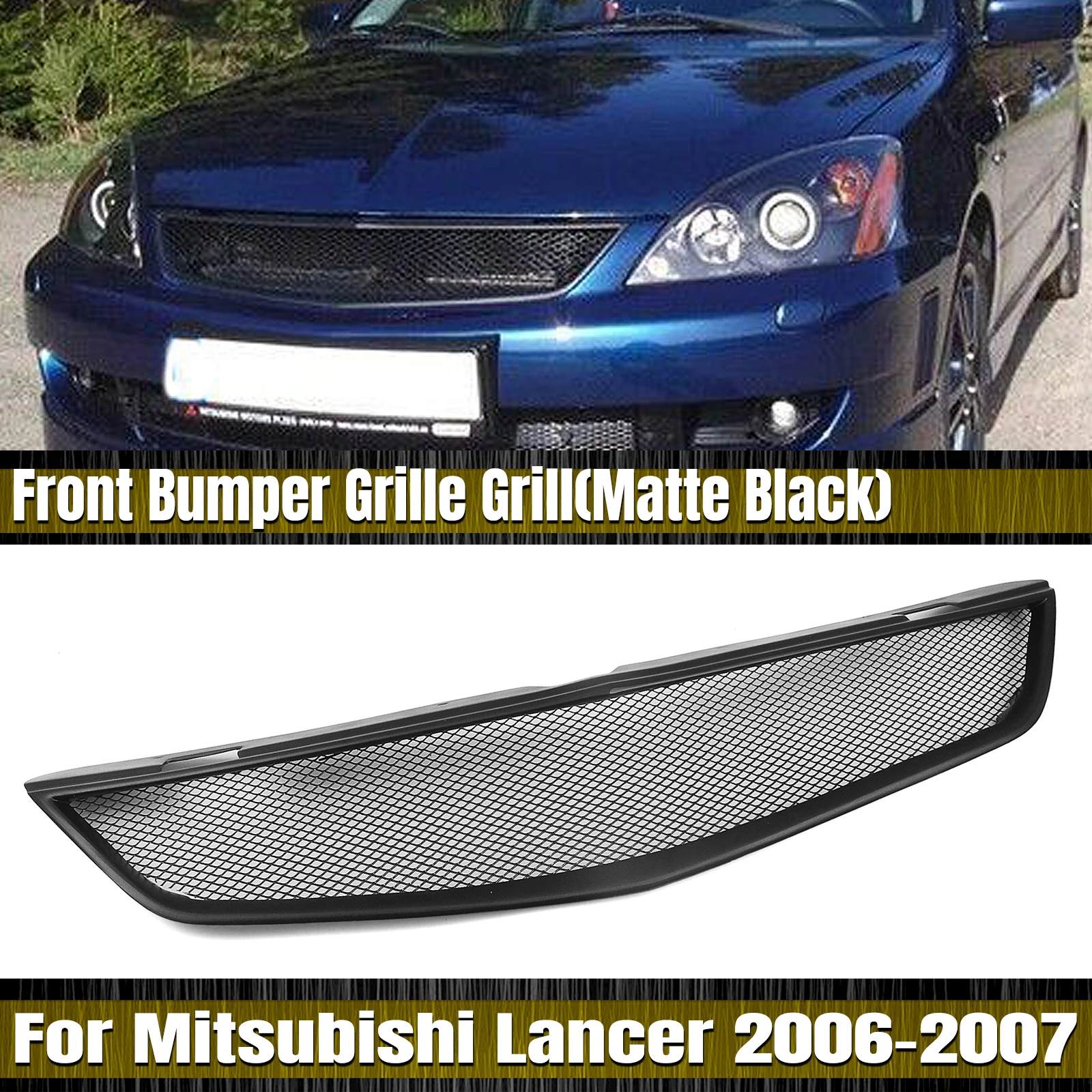 

Car Upper Bumper Hood Mesh Grid Racing Grill For Mitsubishi Lancer ES OZ Rally 2006-2007